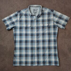 Kuhl Eluxur Shirt Mens‎ Large Plaid Short Sleeve Button Up Hiking Outdoor Casual